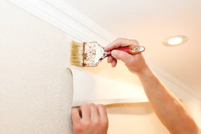 Pose de papier peint à la Tour-de-Salvagny — revêtements muraux et toiles de verre